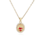 Sacred Heart Diamond Medallion Necklace