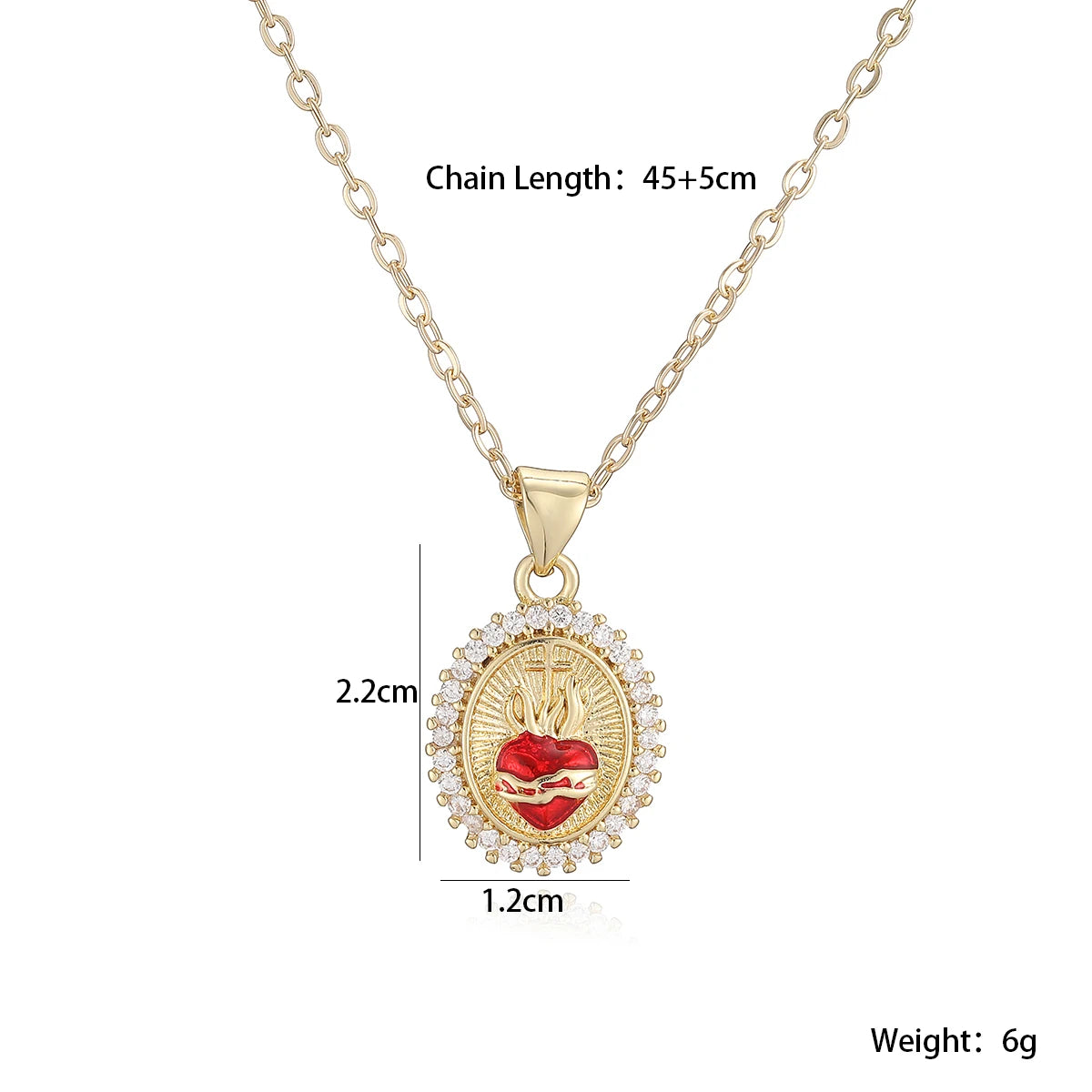 Sacred Heart Diamond Medallion Necklace